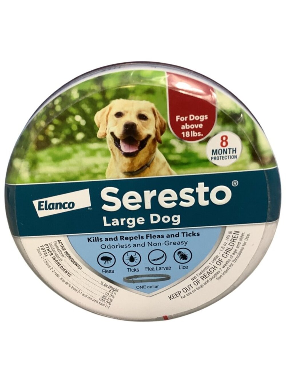 Seresto  Flea & Tick Collar Large Dogs 18lbs 8 Month Protection